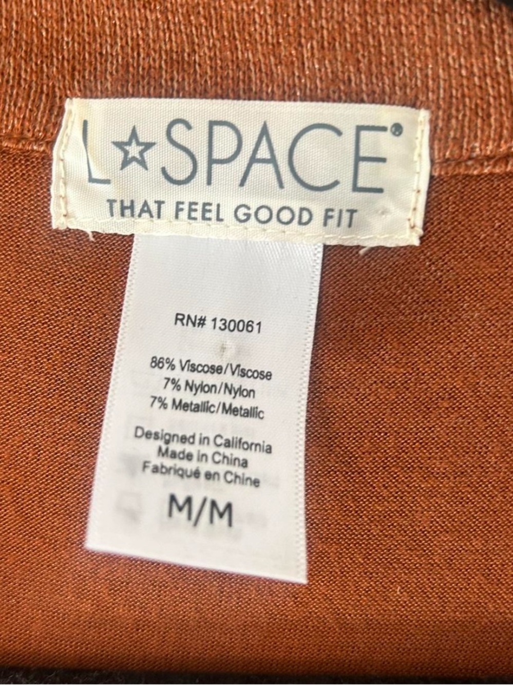 l*space Rust Button-Front Ruched Long Sleeve Dress - Picture 3 of 4